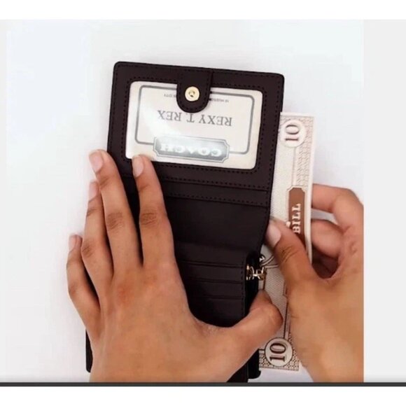 Coach Women's Dark Denim Signature Coated Canvas Snap Wallet NWT ❤️ - Picture 5 of 6